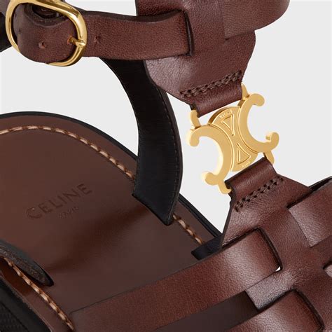 celine clea triomphe gladiator sandal in calfskin - vegetal tanning|clea triomphe gladiator.